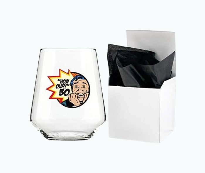 Funny 50th Birthday Glass