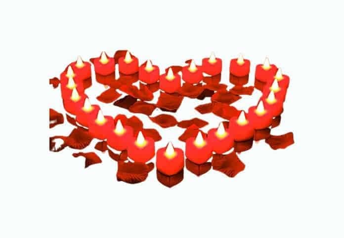 LED Rose Petal Candle Set