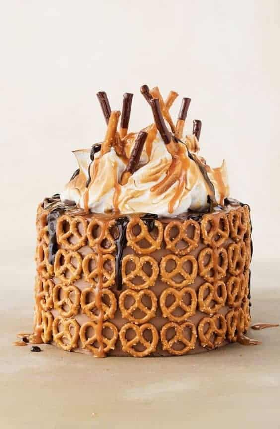 17 | CHOCOLATE SALTED CARMEL PRETZEL CAKE