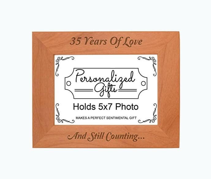 35 Years and Counting Natural Wood Picture Frame