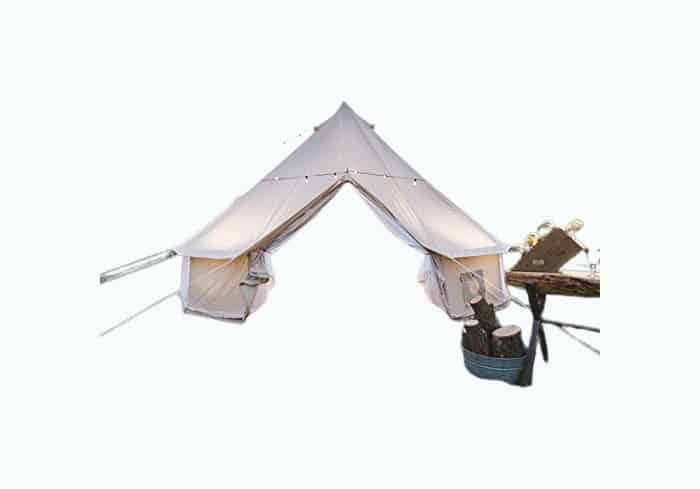 Waterproof Cotton Canvas Family Camping Bell Tent