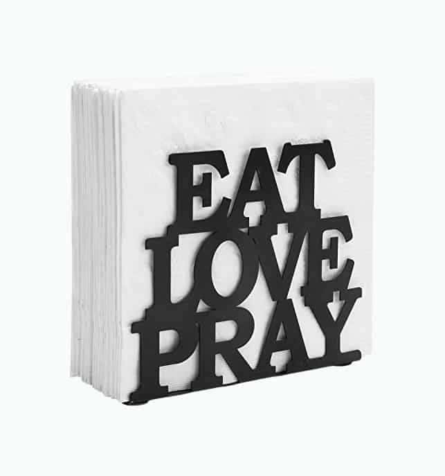 Eat Love Pray Cutout Napkin Holder