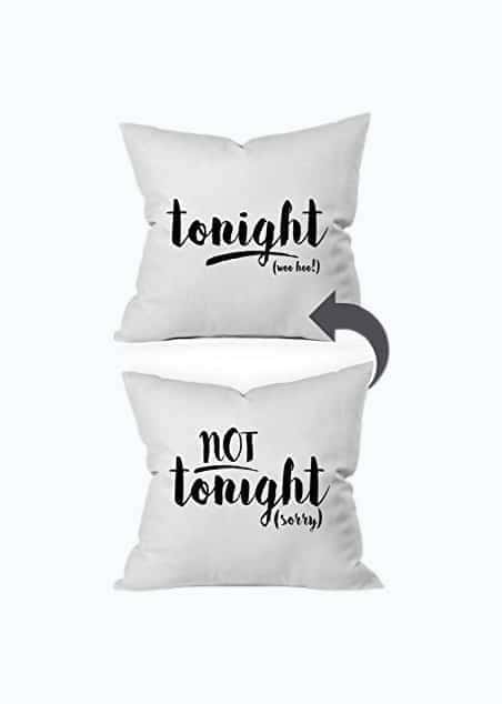 Tonight/Not Tonight, Front Side/Back Side, Throw Pillow Cover