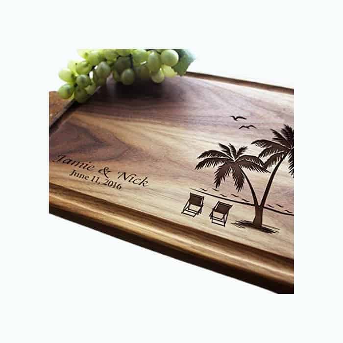 Custom Engraved Tropical Cutting Board