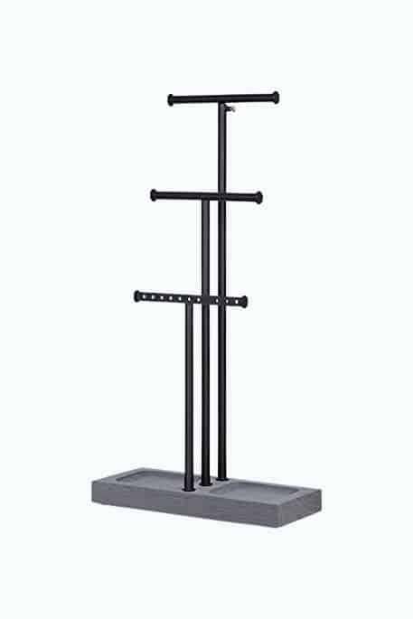 Metal & Wood Jewelry Stand