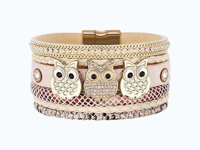 Owl Leather Bracelet