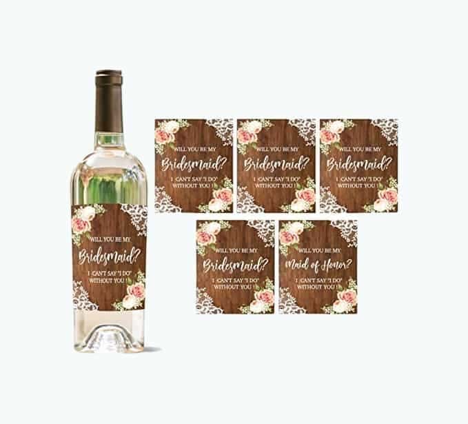 Maid of Honor Wine Bottle Labels