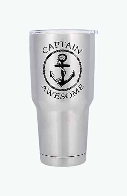 Captain Awesome Stainless Steel Travel Mug with Lid